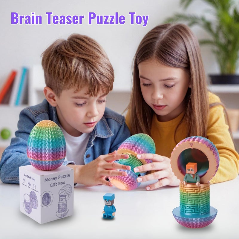 Galapopo Mystery Egg Puzzle Box, Money Puzzle Box for Cash Gift, Birthday Wedding Easter Xmas Holiday Celebration Money Gift Ideas, Brain Teaser Puzzle Toy for Adults Kids Teens - Image 2